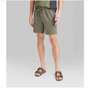 Mens Original Use Green Knit Shorts 6"‎ Size XS